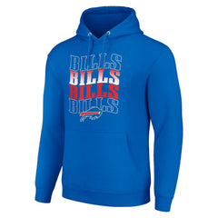 Buffalo Bills Starter Four Team Name Logo Fleece Pullover Hoodie - Royal discount