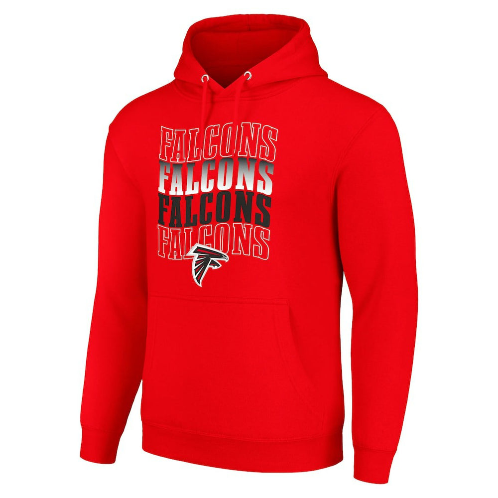 Atlanta Falcons Starter Four Team Name Logo Fleece Pullover Hoodie - Red on sale