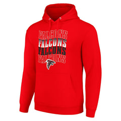 Atlanta Falcons Starter Four Team Name Logo Fleece Pullover Hoodie - Red on sale