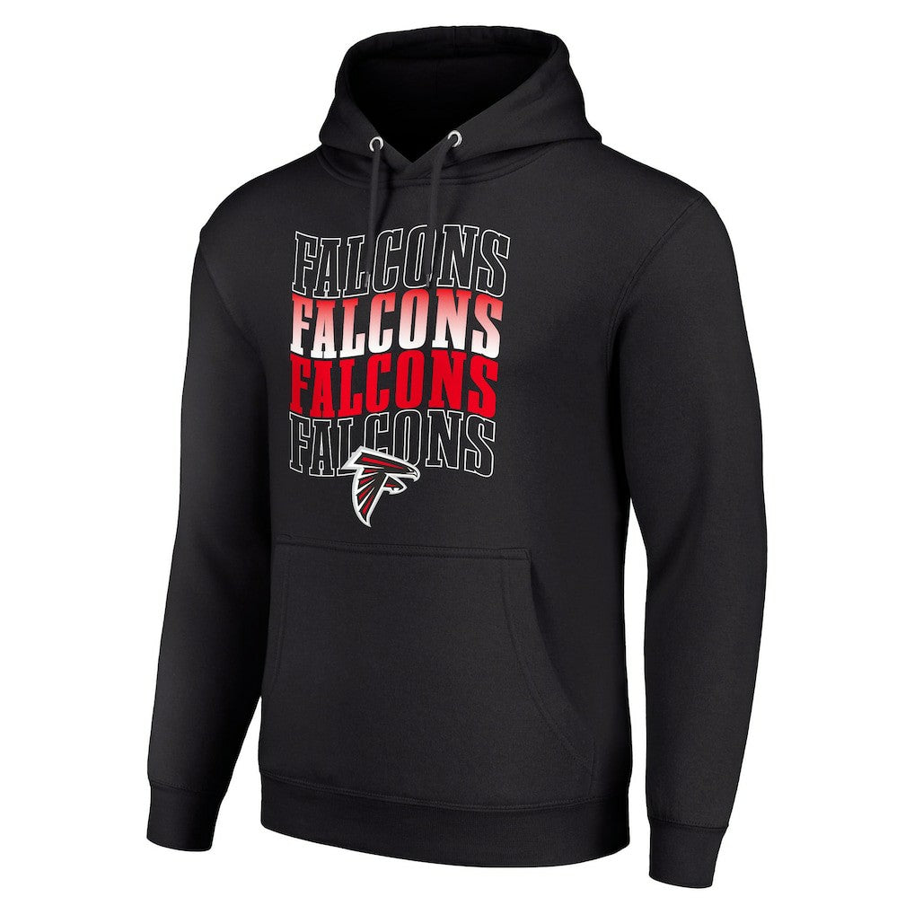 Atlanta Falcons Starter Four Team Name Logo Fleece Pullover Hoodie - Black sale