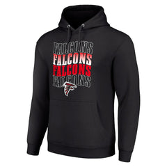 Atlanta Falcons Starter Four Team Name Logo Fleece Pullover Hoodie - Black sale