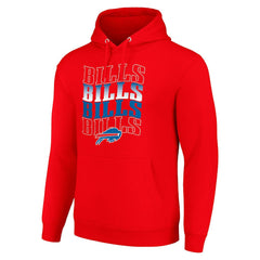 Buffalo Bills Starter Four Team Name Logo Fleece Pullover Hoodie - Red outlet