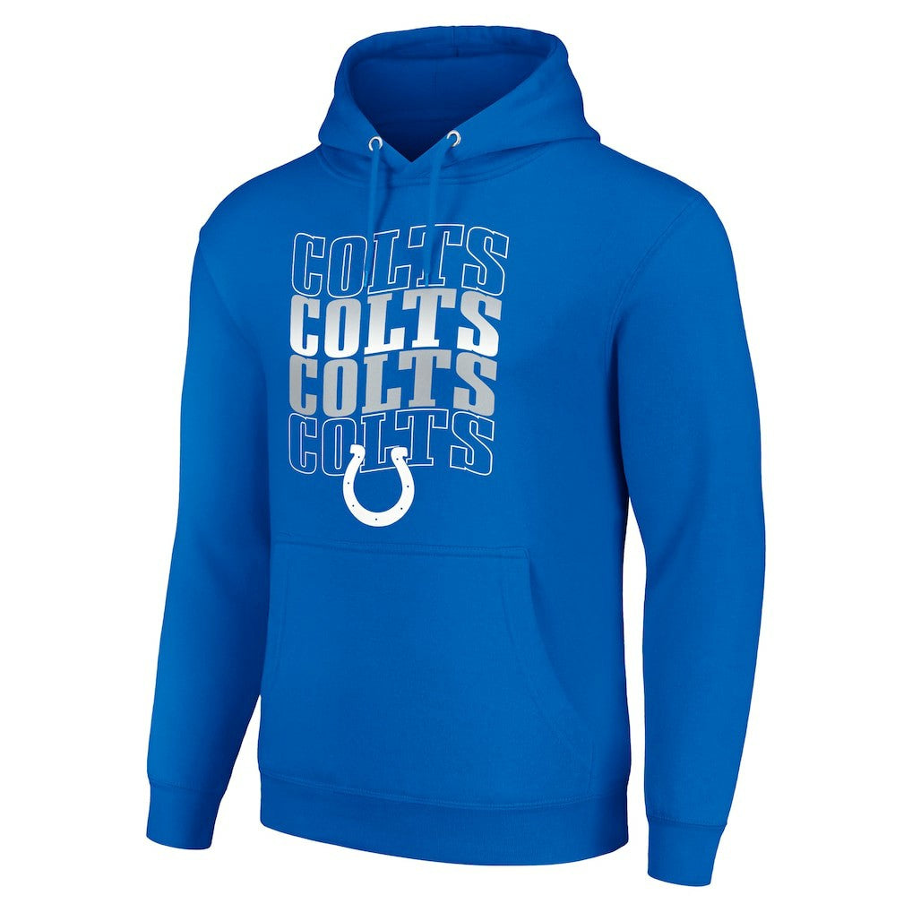 Indianapolis Colts Starter Four Team Name Logo Fleece Pullover Hoodie - Royal sale