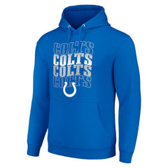 Indianapolis Colts Starter Four Team Name Logo Fleece Pullover Hoodie - Royal sale