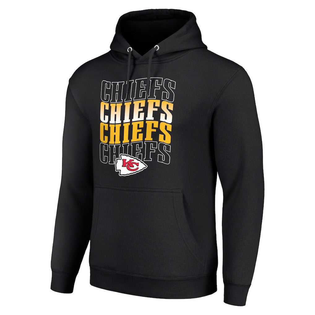 Kansas City Chiefs Starter Four Team Name Logo Fleece Pullover Hoodie - Black discount