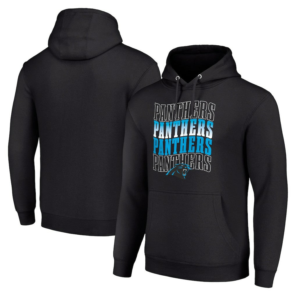 Carolina Panthers Starter Four Team Name Logo Fleece Pullover Hoodie - Black outlet