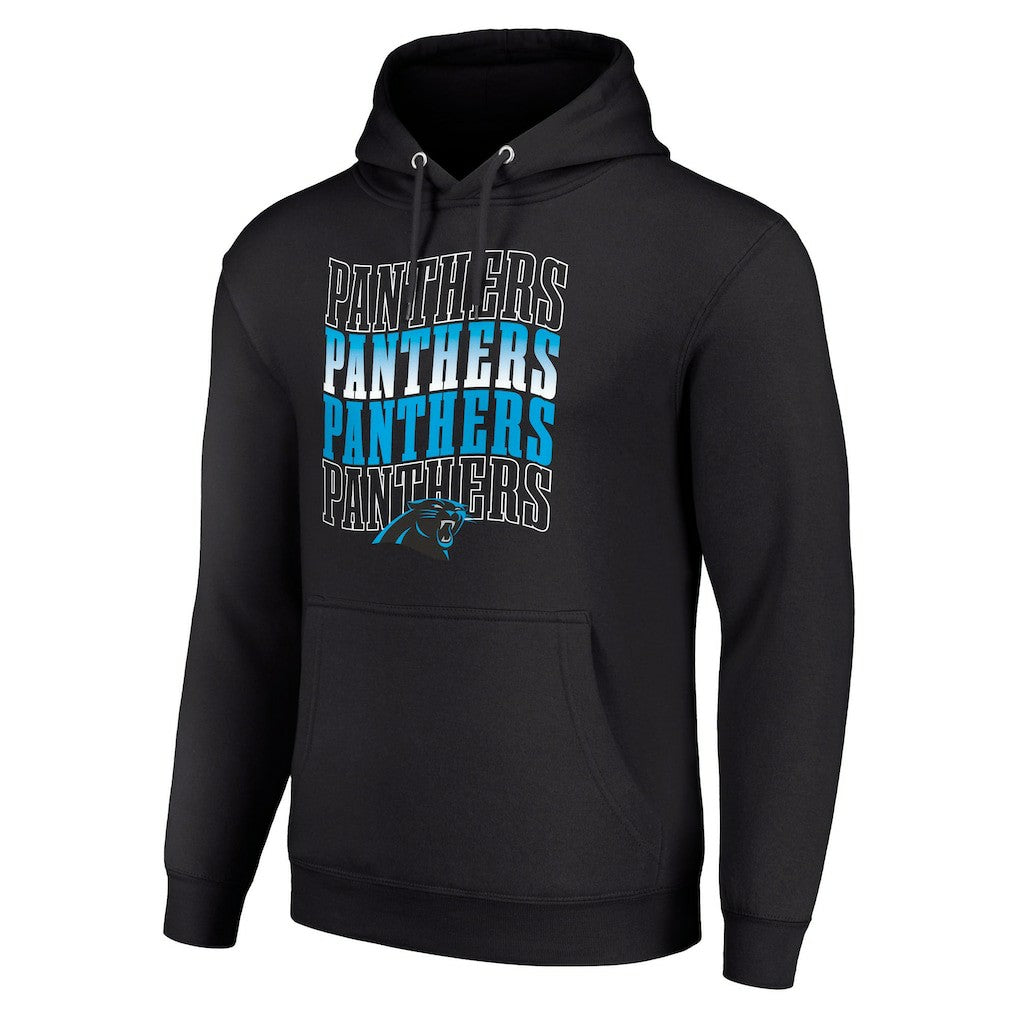Carolina Panthers Starter Four Team Name Logo Fleece Pullover Hoodie - Black outlet