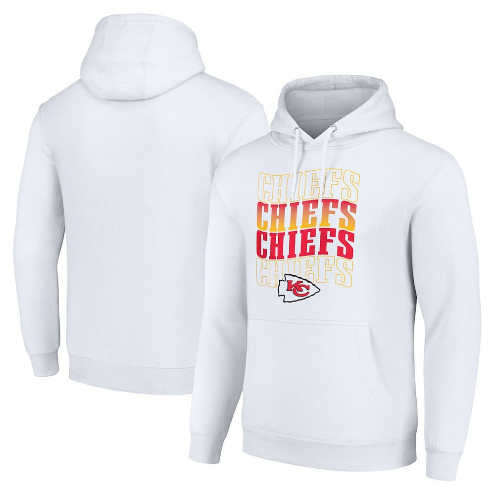 Kansas City Chiefs Starter Four Team Name Logo Fleece Pullover Hoodie - White sale