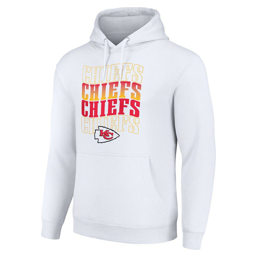 Kansas City Chiefs Starter Four Team Name Logo Fleece Pullover Hoodie - White sale