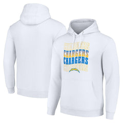 Los Angeles Chargers Starter Four Team Name Logo Fleece Pullover Hoodie - White on sale