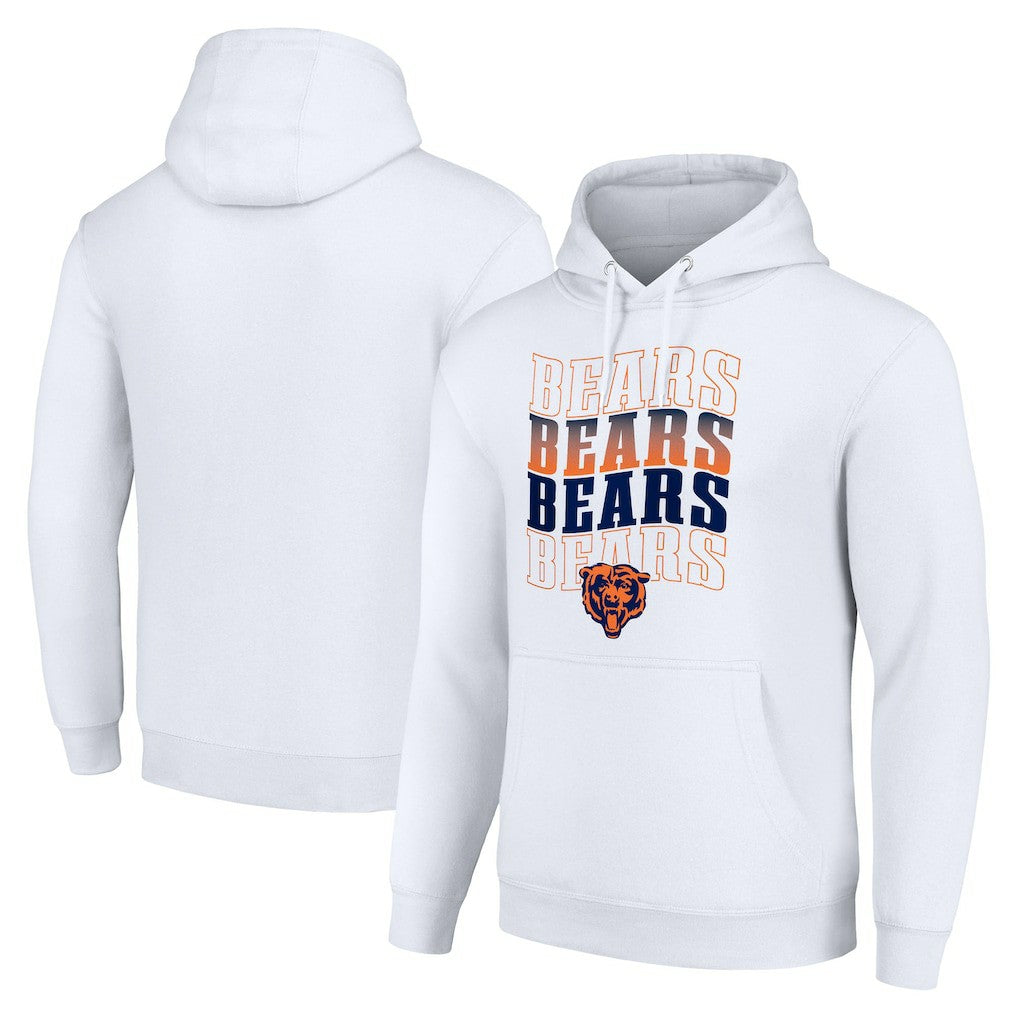 Chicago Bears Starter Four Team Name Logo Fleece Pullover Hoodie - White online