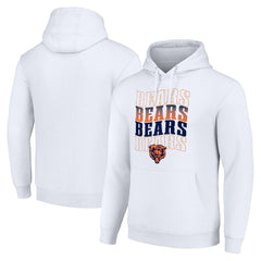 Chicago Bears Starter Four Team Name Logo Fleece Pullover Hoodie - White online