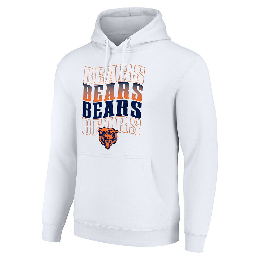 Chicago Bears Starter Four Team Name Logo Fleece Pullover Hoodie - White online