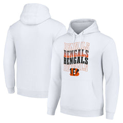 Cincinnati Bengals Starter Four Team Name Logo Fleece Pullover Hoodie - White discount