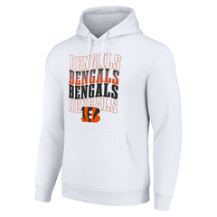 Cincinnati Bengals Starter Four Team Name Logo Fleece Pullover Hoodie - White discount