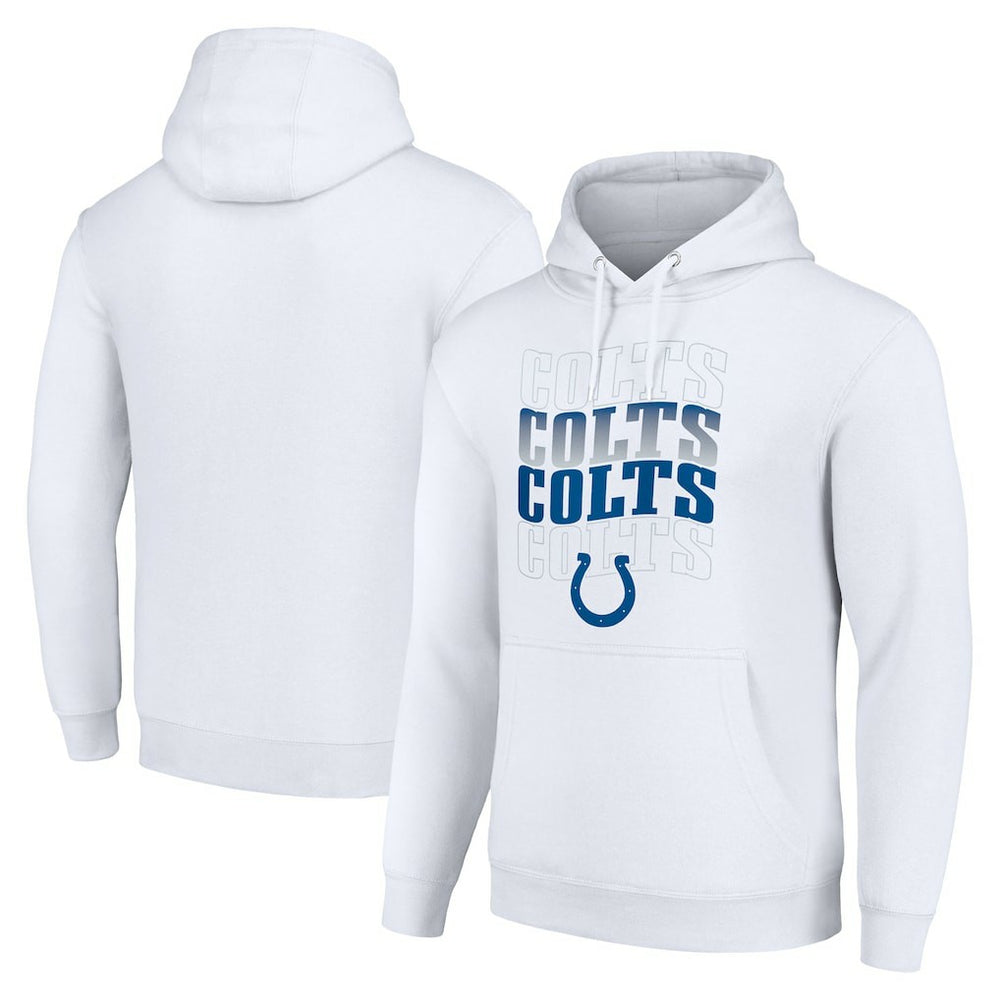 Indianapolis Colts Starter Four Team Name Logo Fleece Pullover Hoodie - White outlet