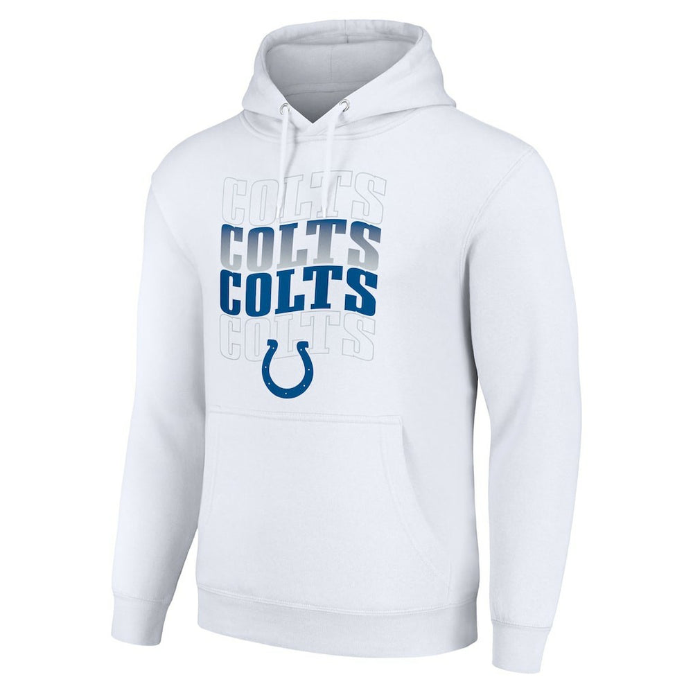 Indianapolis Colts Starter Four Team Name Logo Fleece Pullover Hoodie - White outlet