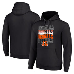 Cincinnati Bengals Starter Four Team Name Logo Fleece Pullover Hoodie - Black cheap