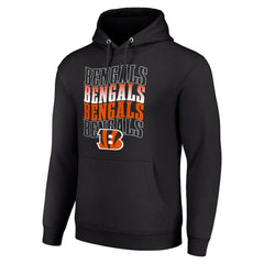 Cincinnati Bengals Starter Four Team Name Logo Fleece Pullover Hoodie - Black cheap