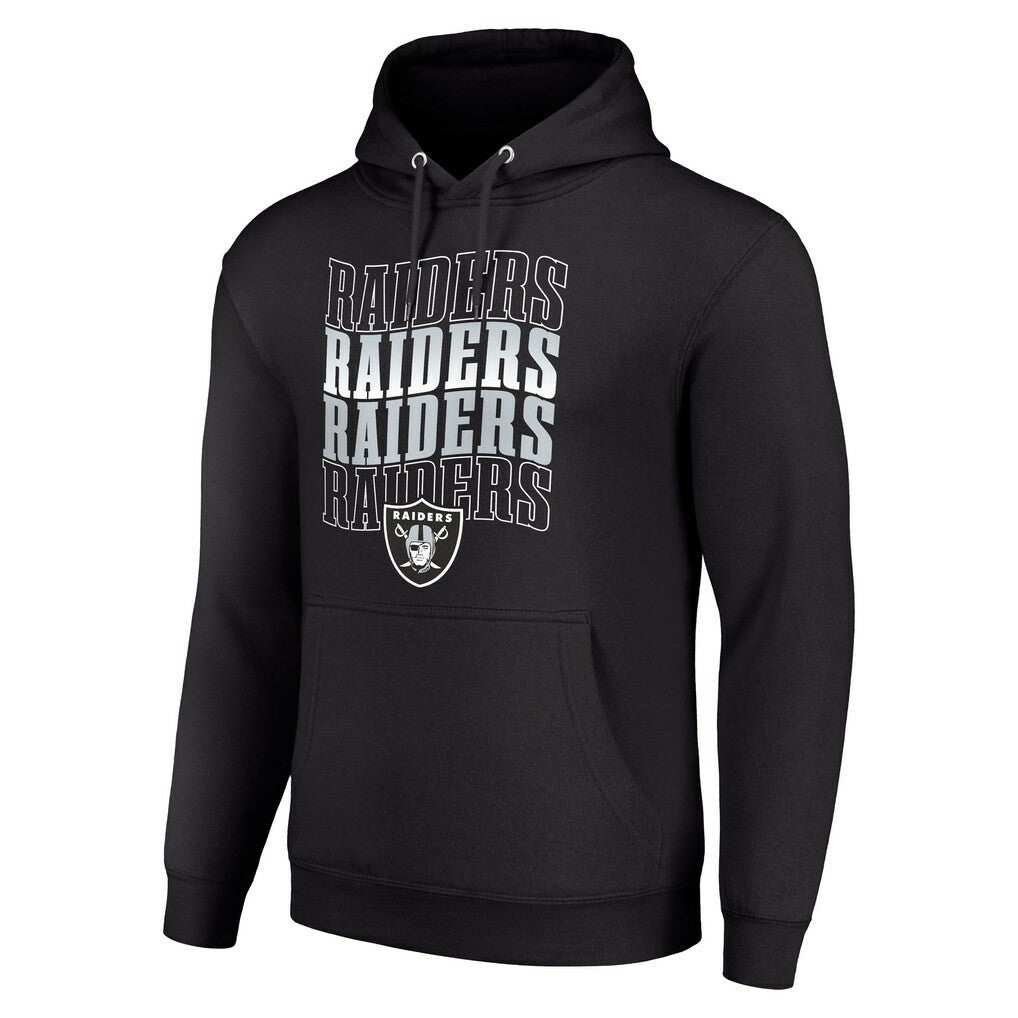 Las Vegas Raiders Starter Four Team Name Logo Fleece Pullover Hoodie - Black discount