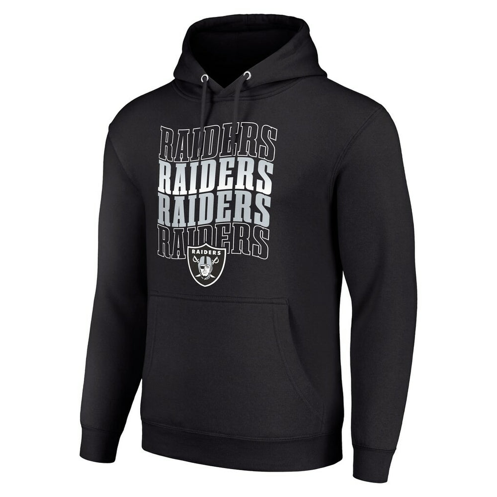 Las Vegas Raiders Starter Four Team Name Logo Fleece Pullover Hoodie - Black discount