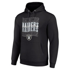 Las Vegas Raiders Starter Four Team Name Logo Fleece Pullover Hoodie - Black discount
