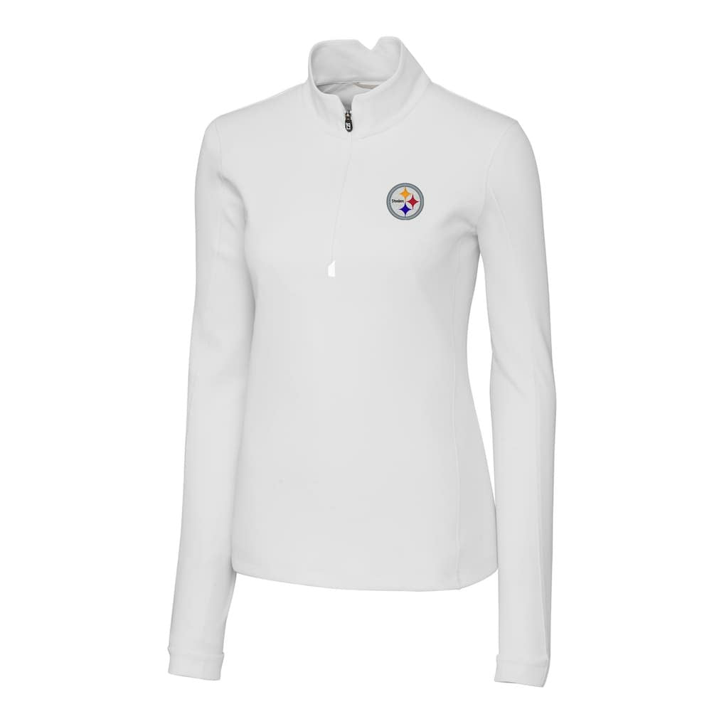 Pittsburgh Steelers Cutter & Buck Women's Traverse Stretch Quarter-Zip Pullover Top - White cheap