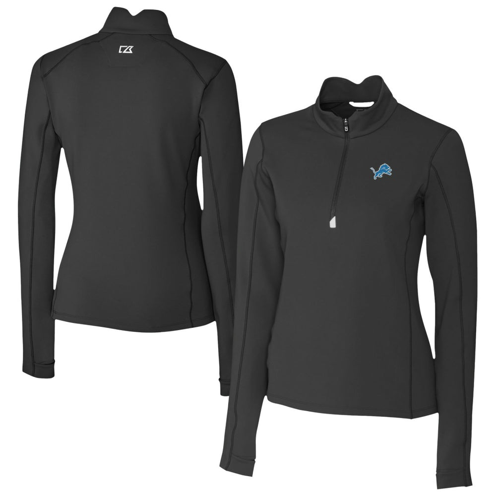 Detroit Lions Cutter & Buck Women's Traverse Stretch Quarter-Zip Pullover Top - Black sale