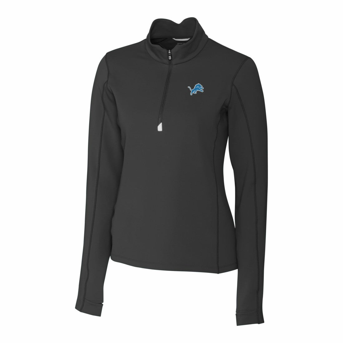 Detroit Lions Cutter & Buck Women's Traverse Stretch Quarter-Zip Pullover Top - Black sale
