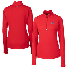 Buffalo Bills Cutter & Buck Women's Traverse Stretch Quarter-Zip Pullover Top - Red on sale