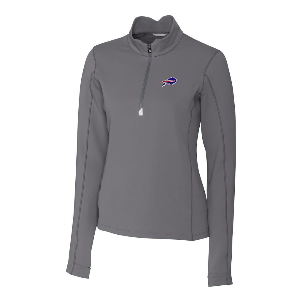 Buffalo Bills Cutter & Buck Women's Traverse Stretch Quarter-Zip Pullover Top - Gray cheap