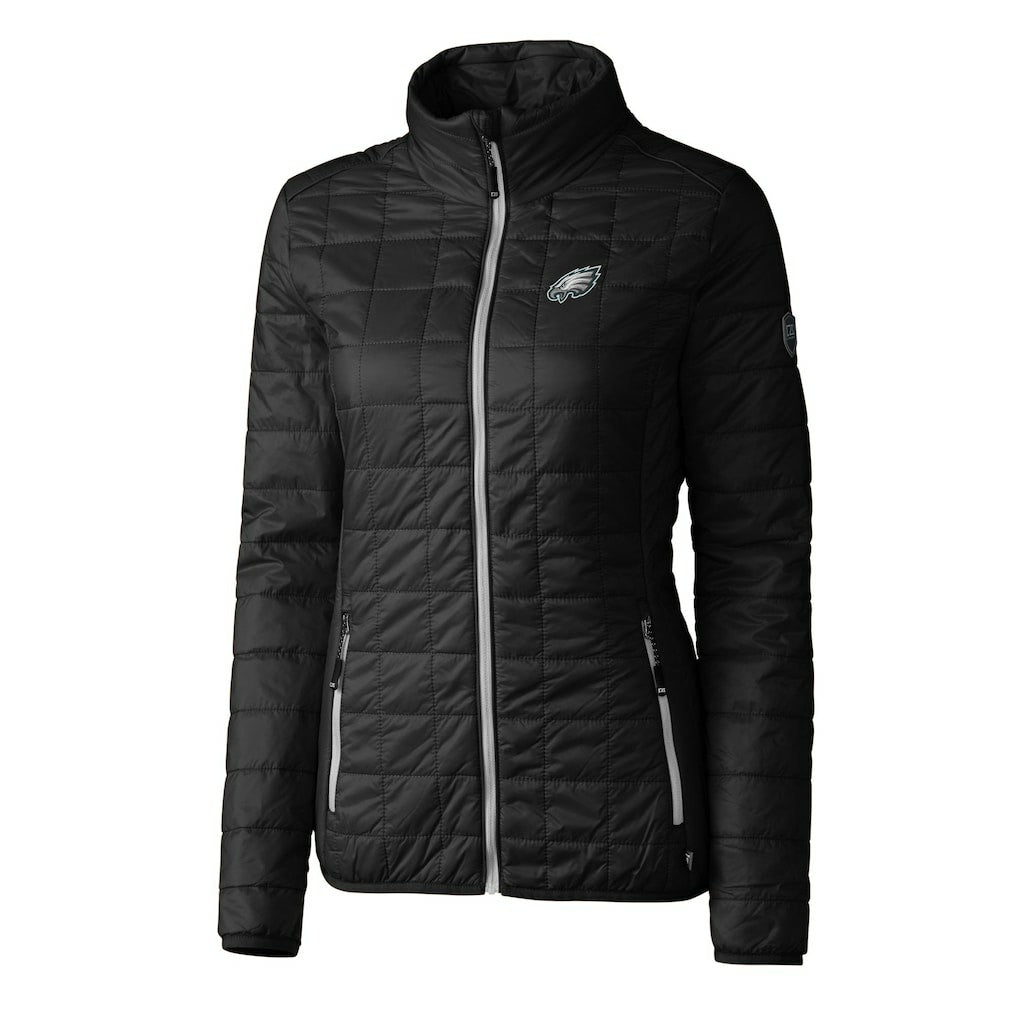 Philadelphia Eagles Cutter & Buck Women's Rainier PrimaLoft Eco Insulated Full-Zip Puffer Jacket - Black on sale
