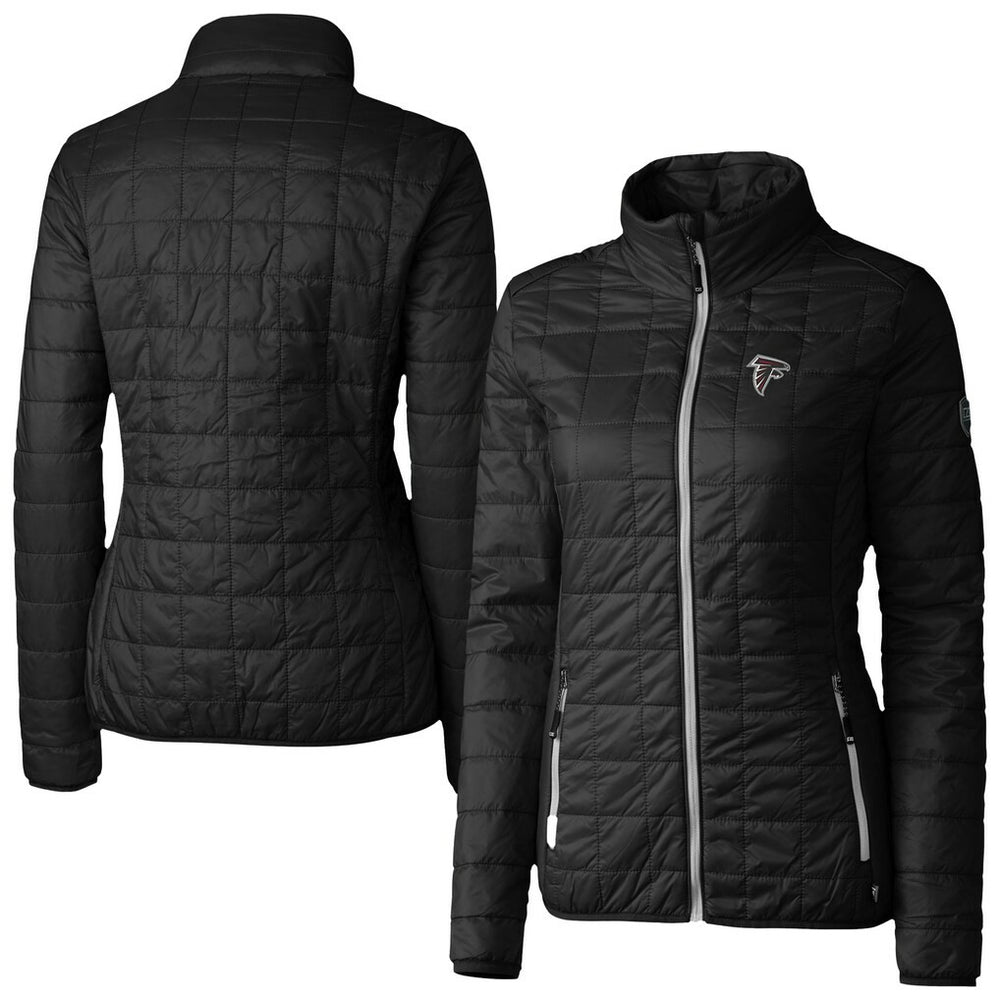 Atlanta Falcons Cutter & Buck Women's Rainier PrimaLoft Eco Insulated Full-Zip Puffer Jacket - Black on sale
