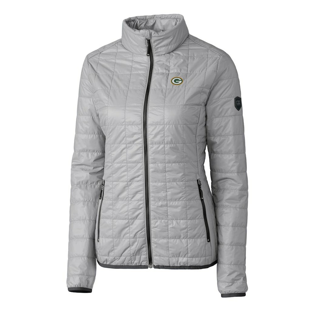 Green Bay Packers Cutter & Buck Women's Rainier PrimaLoft Eco Insulated Full-Zip Puffer Jacket - Gray outlet