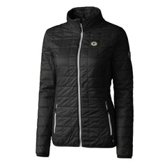 Green Bay Packers Cutter & Buck Women's Rainier PrimaLoft Eco Insulated Full-Zip Puffer Jacket - Black outlet