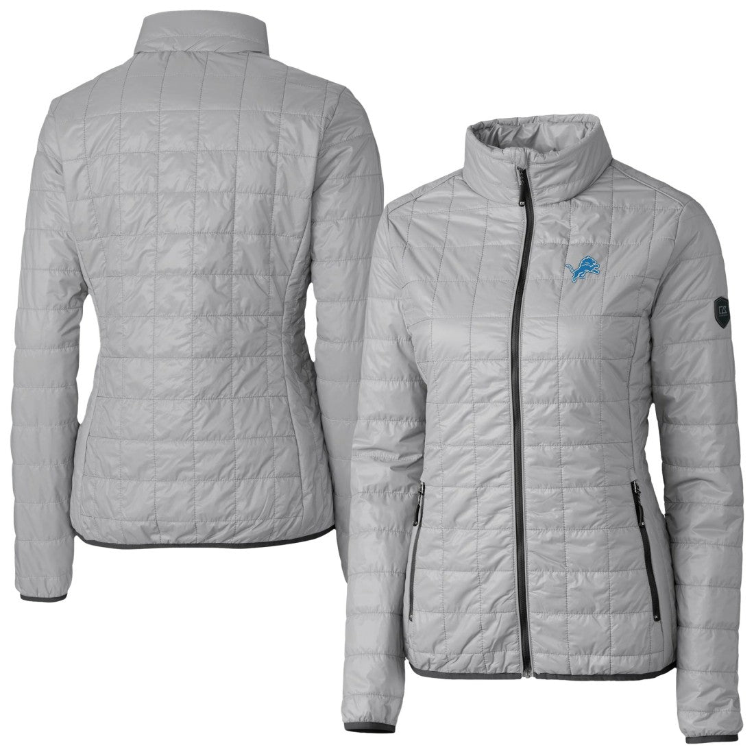 Detroit Lions Cutter & Buck Women's Rainier PrimaLoft Eco Insulated Full-Zip Puffer Jacket - Gray outlet