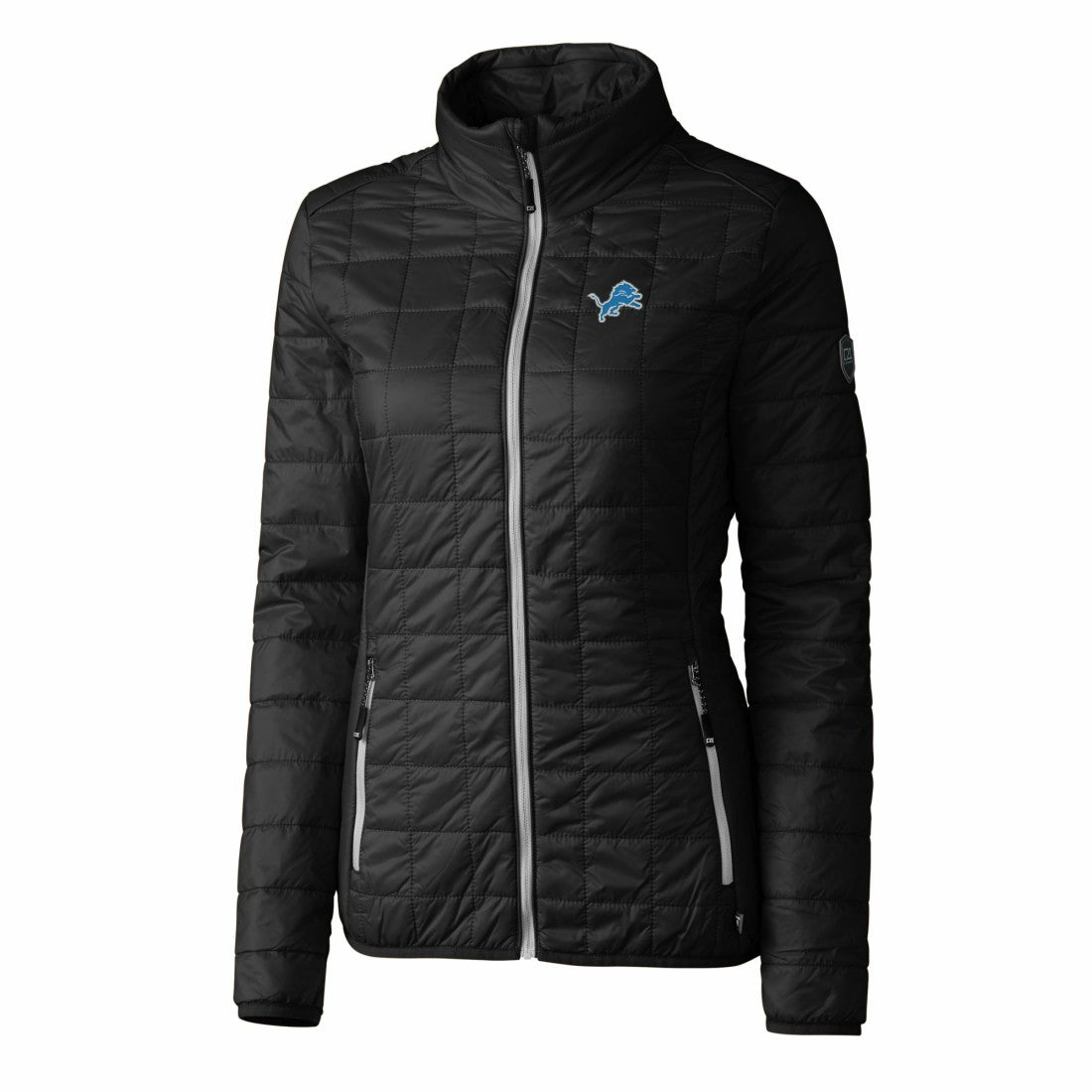 Detroit Lions Cutter & Buck Women's Rainier PrimaLoft Eco Insulated Full-Zip Puffer Jacket - Black for sale