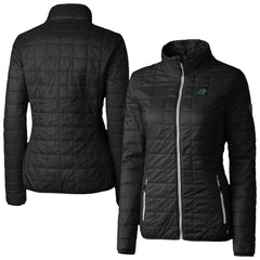 Carolina Panthers Cutter & Buck Women's Rainier PrimaLoft Eco Insulated Full-Zip Puffer Jacket - Black for sale