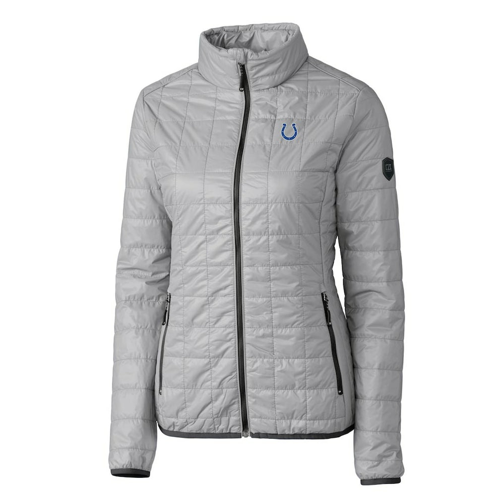 Indianapolis Colts Cutter & Buck Women's Rainier PrimaLoft Eco Insulated Full-Zip Puffer Jacket - Gray for sale