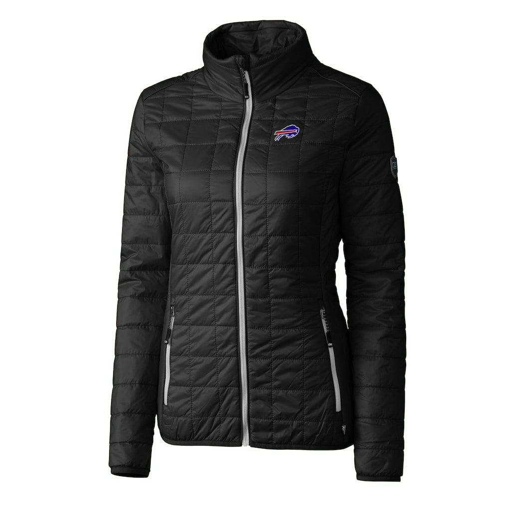 Buffalo Bills Cutter & Buck Women's Rainier PrimaLoft Eco Insulated Full-Zip Puffer Jacket - Black on sale