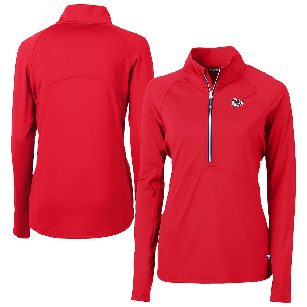 Kansas City Chiefs Cutter & Buck Women's Adapt Eco Knit Stretch Recycled Half-Zip Pullover Top - Red discount