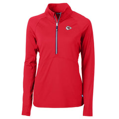 Kansas City Chiefs Cutter & Buck Women's Adapt Eco Knit Stretch Recycled Half-Zip Pullover Top - Red discount