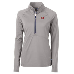San Francisco 49ers Cutter & Buck Women's Adapt Eco Knit Stretch Recycled Half-Zip Pullover Top - Gray discount