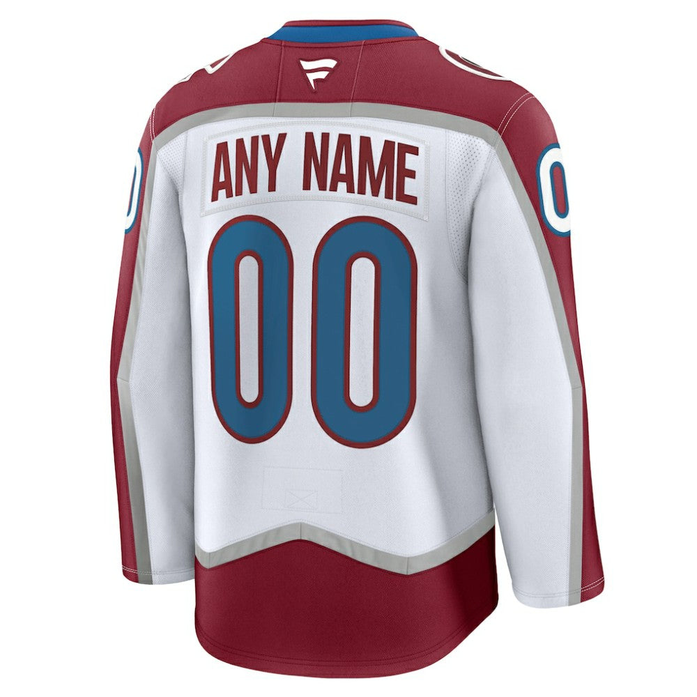 Colorado Avalanche Fanatics Away Premium Custom Jersey White