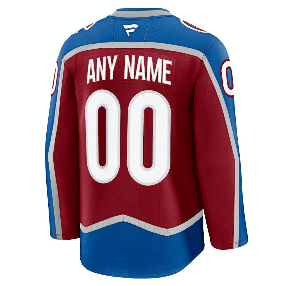 Colorado Avalanche Fanatics Home Premium Custom Jersey Burgundy