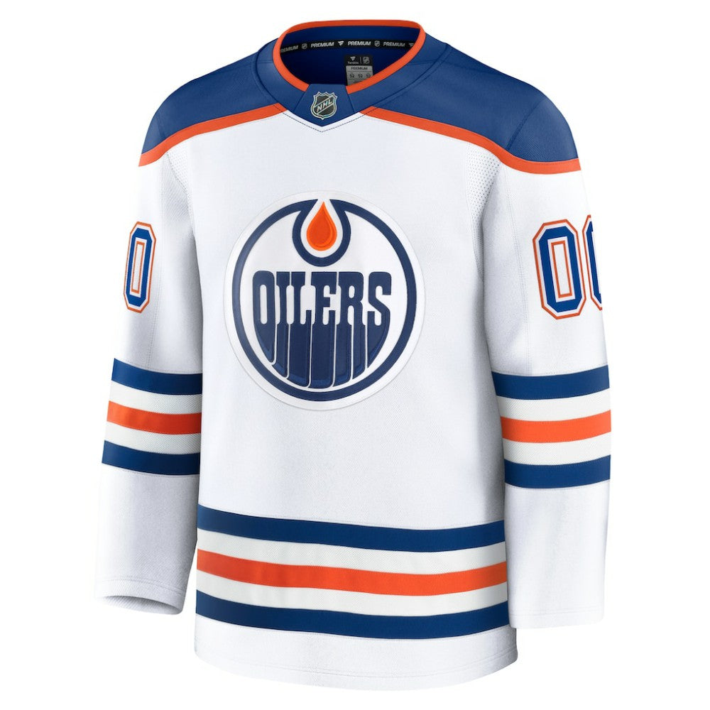 Edmonton Oilers Fanatics Away Premium Custom Jersey White