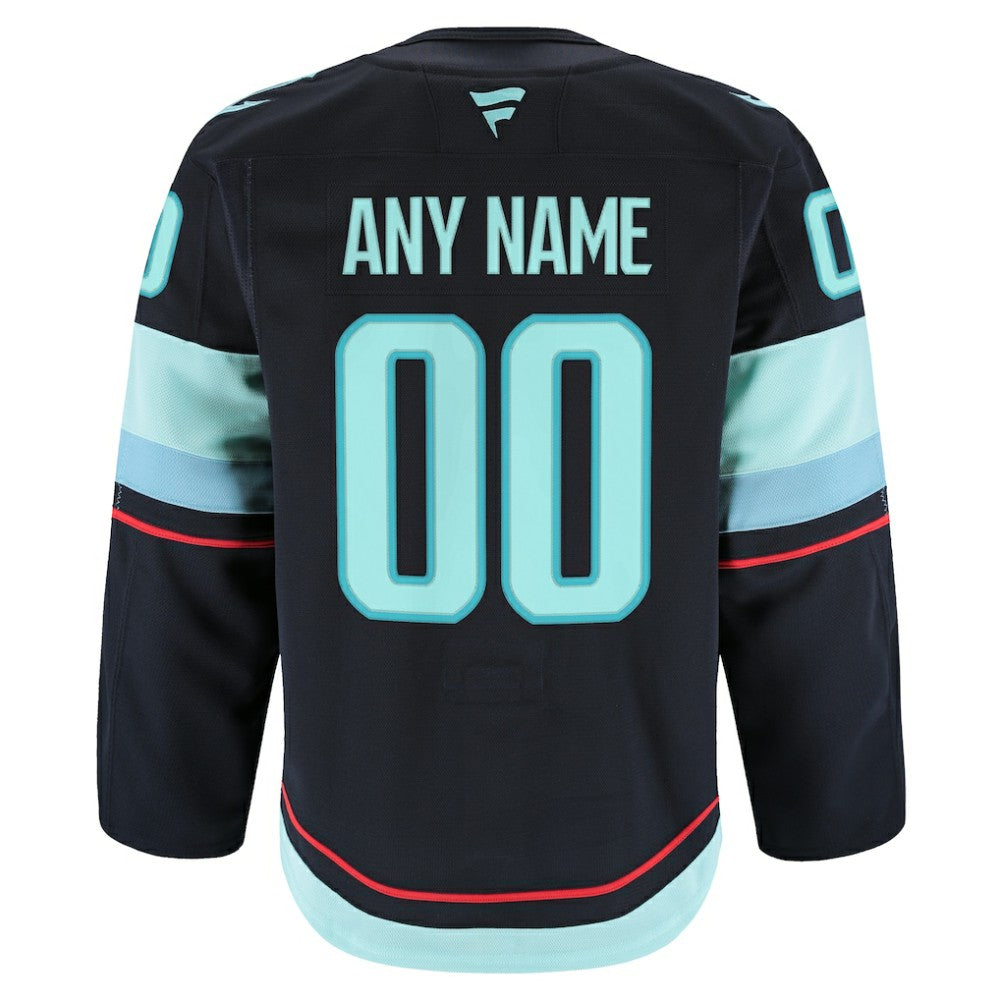 Seattle Kraken Fanatics Home Authentic Pro Custom Jersey Navy