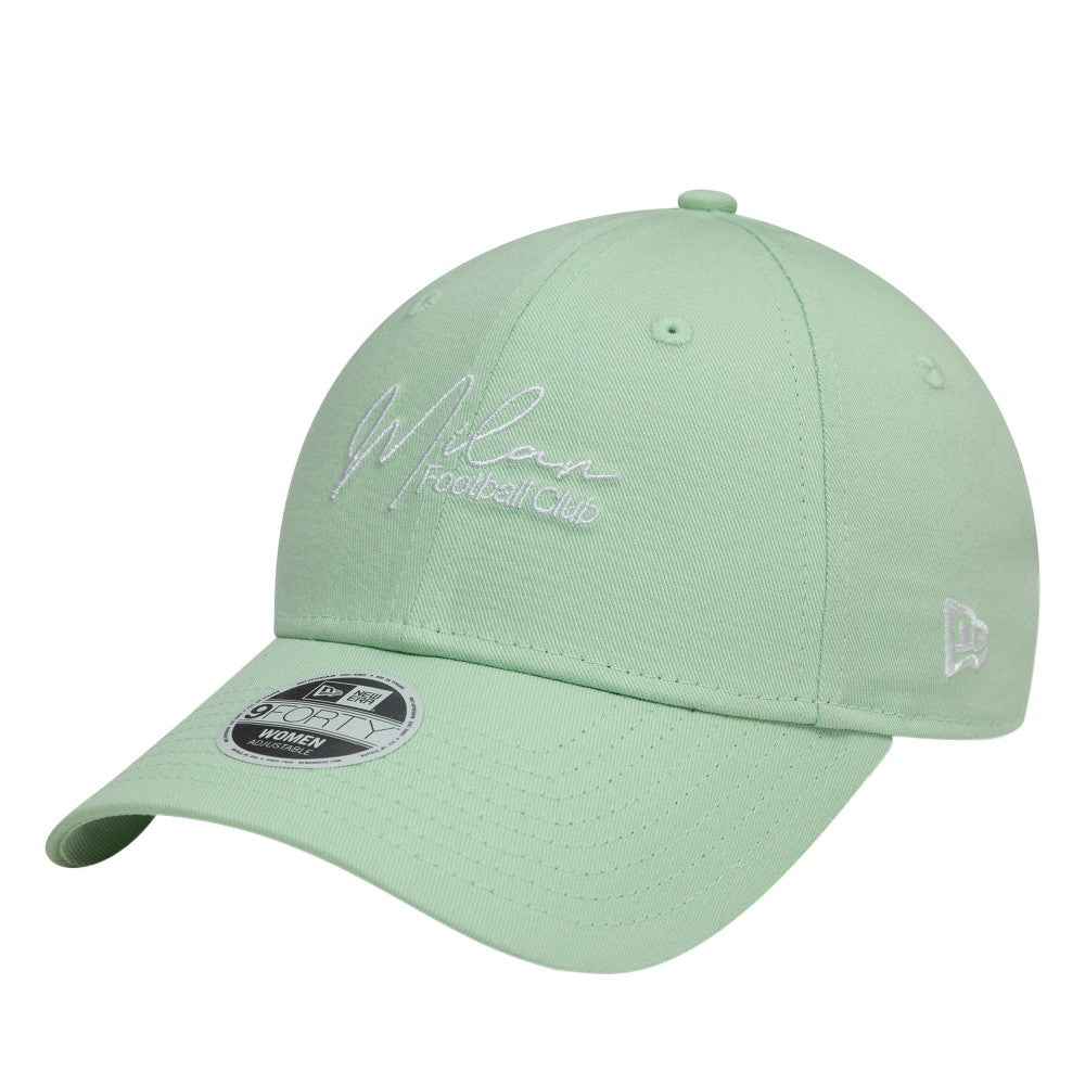 AC Milan New Era Women's Script 9FORTY Adjustable Hat - Light Green | New Era discount