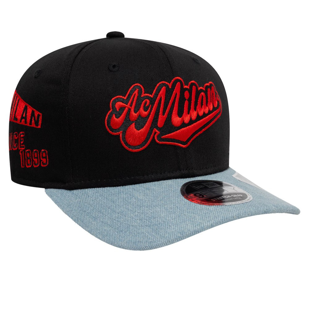 AC Milan New Era 9FIFTY Stretch-Snap Adjustable Hat - Black/Denim | New Era for sale