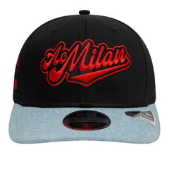 AC Milan New Era 9FIFTY Stretch-Snap Adjustable Hat - Black/Denim | New Era for sale